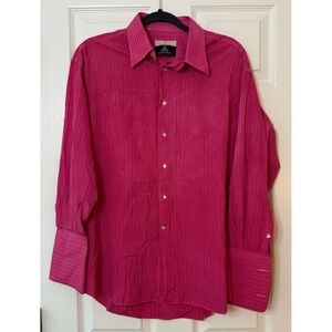 Ermenegildo Zegna A Shirt Story Pink Striped Long Sleeve Button Down Dress Shirt